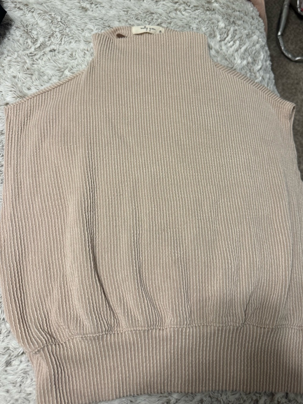 Sleeveless Ribbed Crop Top - Blush